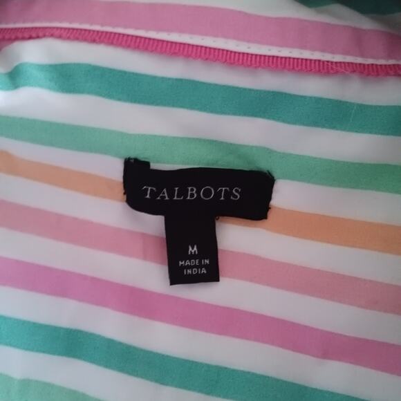 Talbots Pastel Striped Button-Up Shirt M - Picture 5 of 6